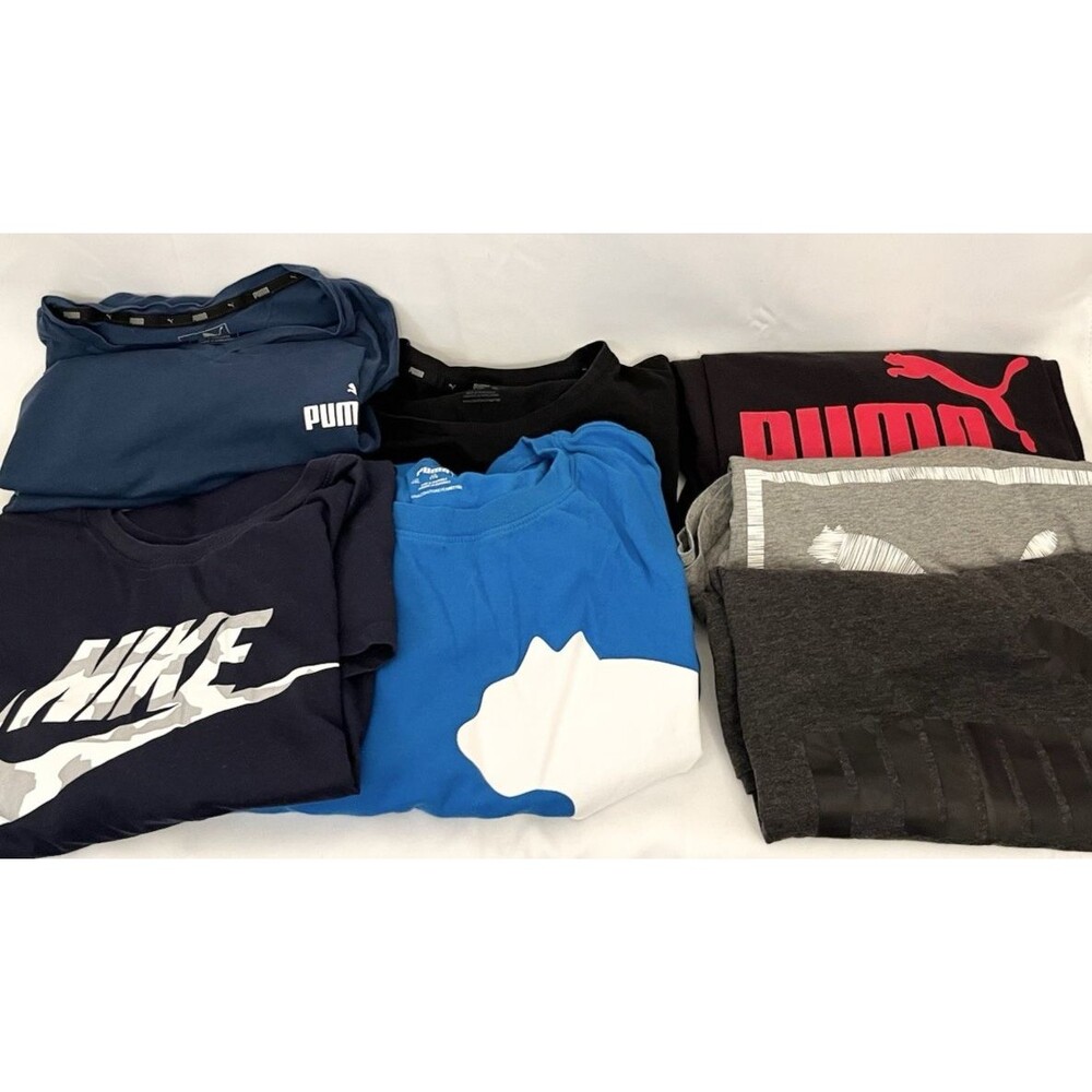 (8) Lot Puma & Nike Tee Shirts 2XL XXL Short Sleeve Gym Sports Athletic Men's